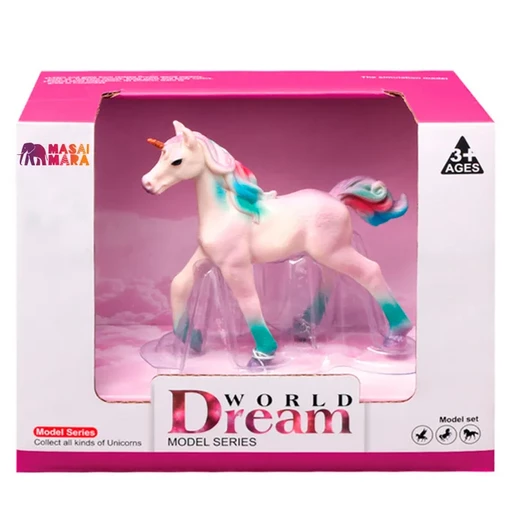 Игрушка фигурка серии "Мир фэнтези". Сиреневый жеребенок-единорог с цветной гривой (Основная)