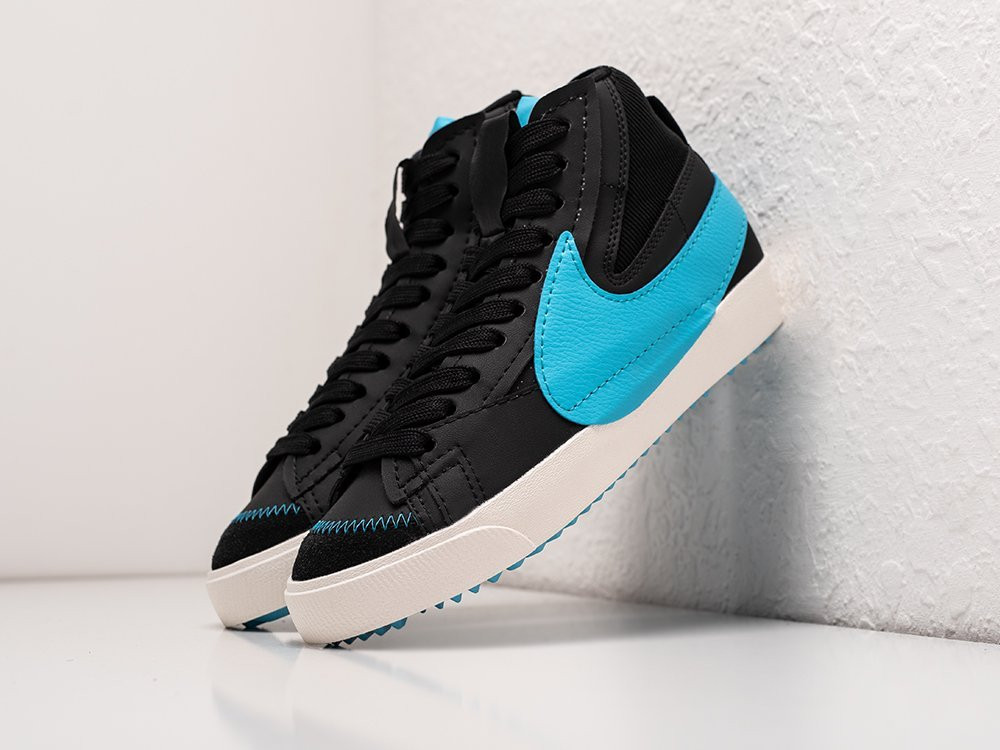 Nike blazer mid shop 77 black swoosh