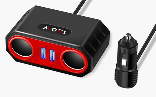Разветвитель прикуривателя 2 входа + 2 USB 3.1