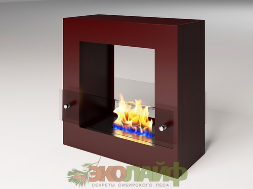 Биокамин Cube Glass burgundy "Арома"