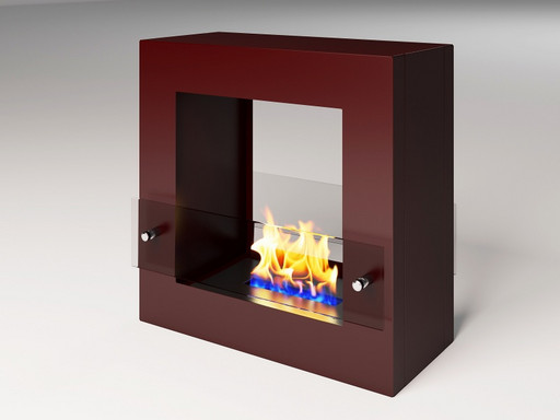 Биокамин Cube Glass burgundy