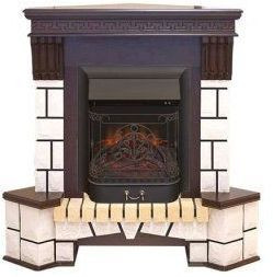 REAL FLAME Электрокамин Stone Corner STD/EUG AO (DN) /Стоун угловой/с Majestic s Lux BL