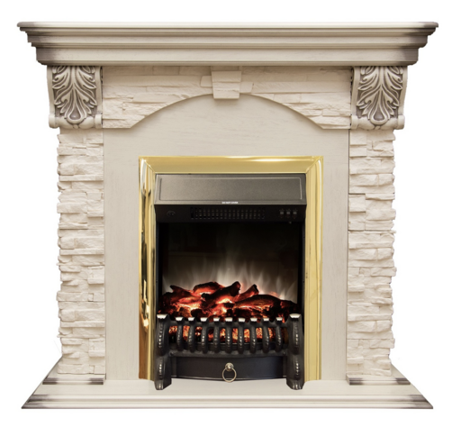 REAL FLAME Электрокамин Dublin LUX STD/EUG/24 WT /Дублин Люкс/с Fobos s Lux BR