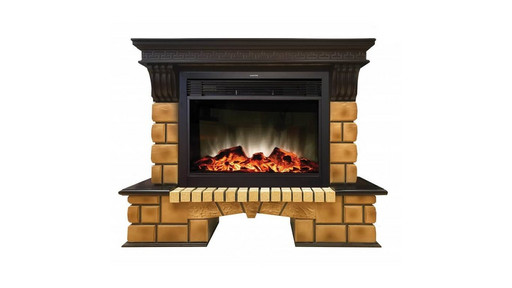 REAL FLAME Электрокамин Stone Brick 26 /Стоун Брик/с Moonblaze Lux Bl/Br