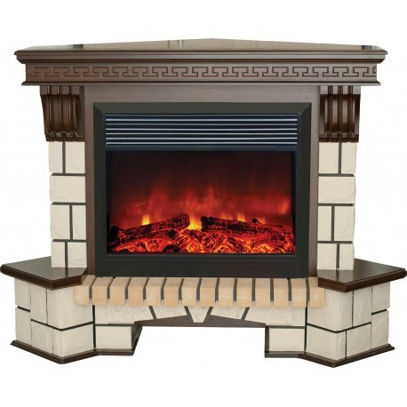 REAL FLAME Электрокамин Stone Corner 26 /Стоун угловой/с Moonblaze Lux Bl/Br