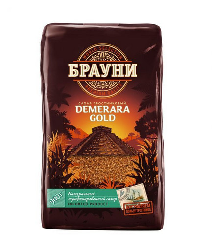 Тростниковый сахар "БРАУНИ" (Demerara Gold), 900 г