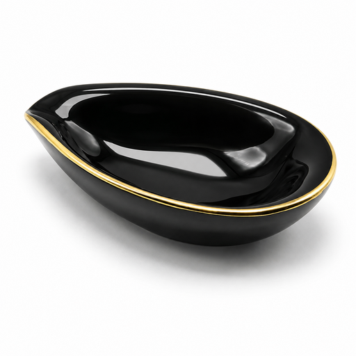 Пепельница керамическая Adorini"Ashtray leaf Black" под 1 сигару черная,14404 Пепельница керамическая Adorini"Ashtray leaf Black" под 1 сигару черная,14404