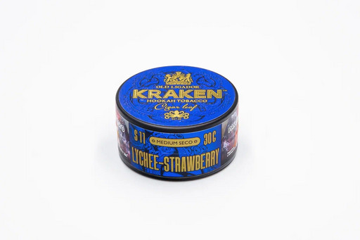 (M) Табак для кальяна «Kraken» Medium Seco Личи-клубника /S011/30гр.
