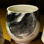 Madina Ceramics Юноми фарфор черные мазки #99014