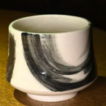 Madina Ceramics Пиала фарфор черные мазки #99020