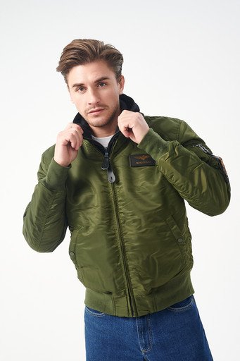 Куртка MA-1 HOODED D.GREEN/D.GREEN