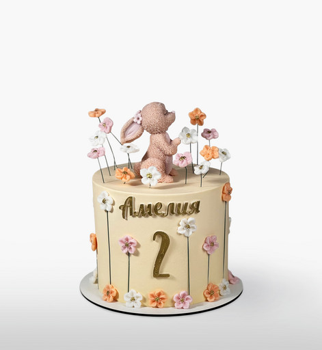 Торт "Зайка в цветах"