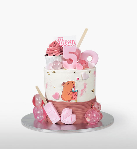 Торт «Капибара в пузырьках»