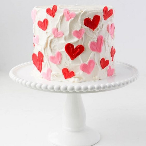 Торт "pretty cream hearts"