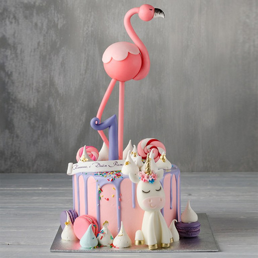 Торт без мастики "Фламинго"