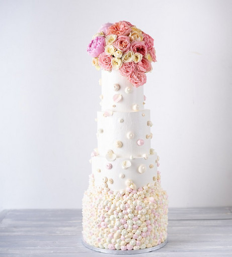 Свадебный торт "Розовая диадема"