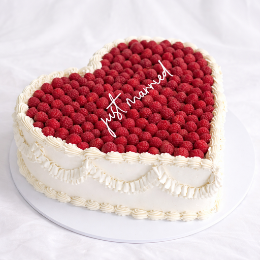 Свадебный торт "Малиновое сердце"