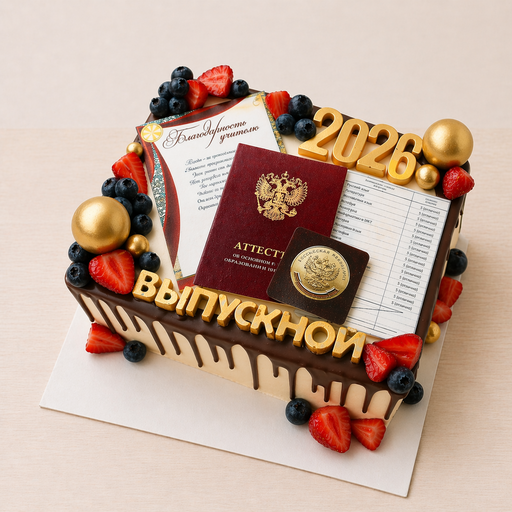 Торт на выпускной "Золотой аттестат"