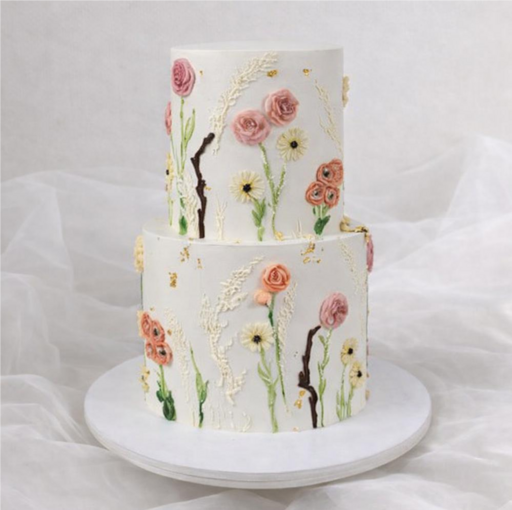 Свадебный торт "Цветочная фантазия"