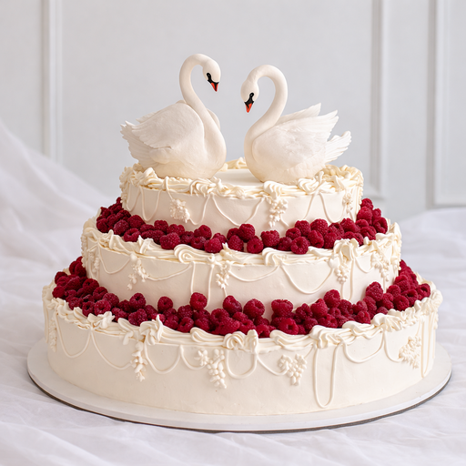 Свадебный торт "Лебединая нежность"
