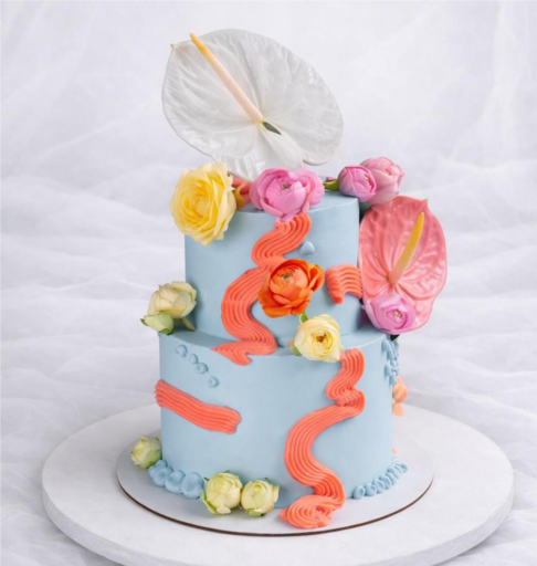 Свадебный торт "Цветочная экспрессия"