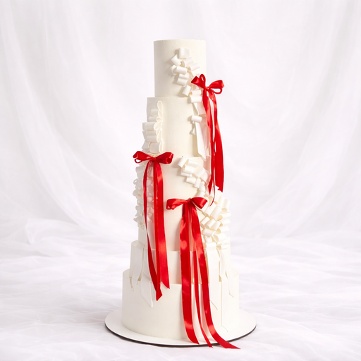 Свадебный торт "Алые ленты"