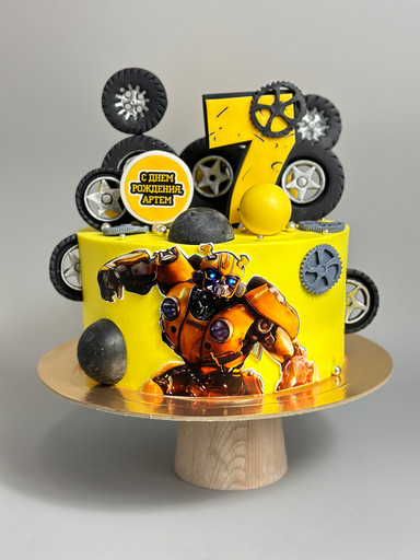 Детский торт "Робот-Бамблби"
