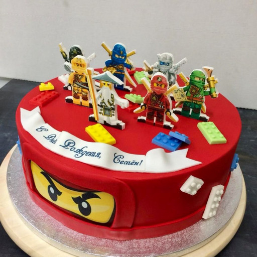 Детский торт с героями Лего ниндзяго