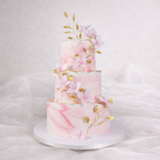 Свадебный торт "Розовый закат"