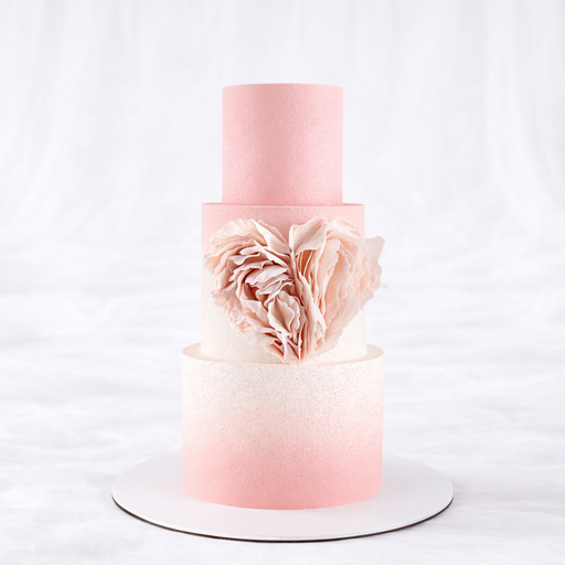 Свадебный торт "Пудровое сердце"