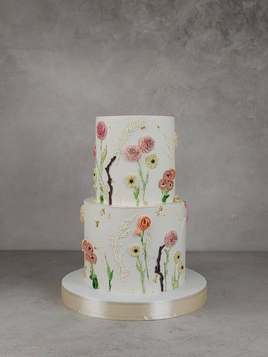 Свадебный торт "Цветочная фантазия"