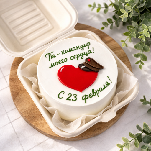 Бенто-торт "Ты командир моего сердца" Бенто-торт "Ты командир моего сердца"