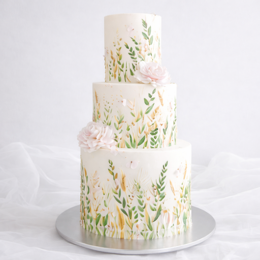 Свадебный торт "Цветущее счастье"