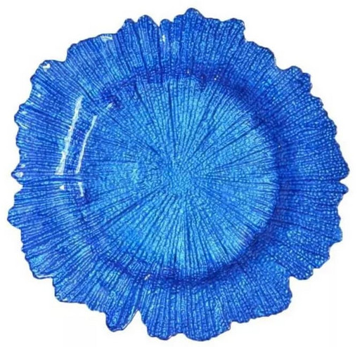 Тарелка подстановочная 32 см Коралл синяя