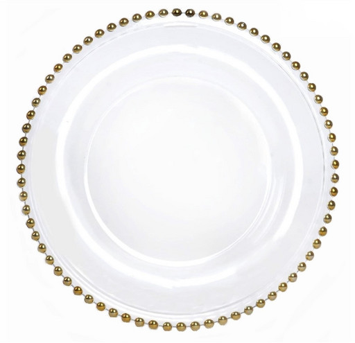 Тарелка закусочная Афина с золотыми бусинками 21 см