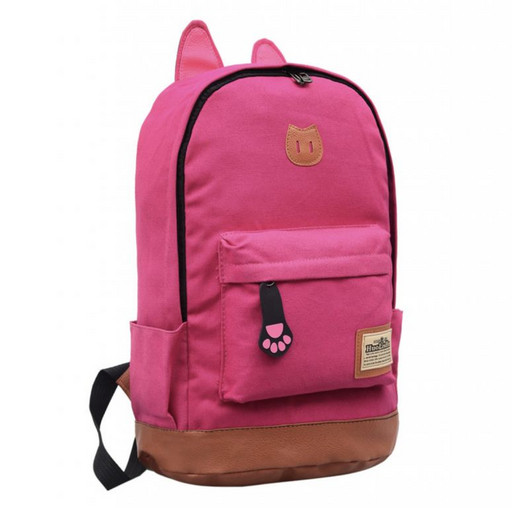 Розовый Школьный рюкзак с ушками