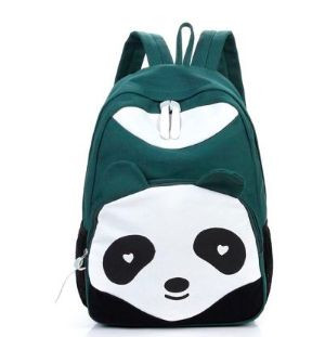 Темно-зеленый рюкзак с пандой 019