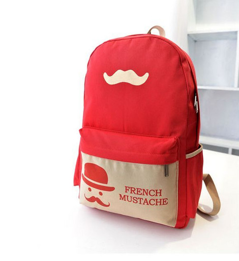 Рюкзак с усами French Mustache красного цвета