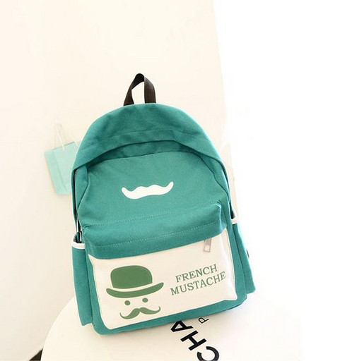 Рюкзак с усами French Mustache зеленого цвета
