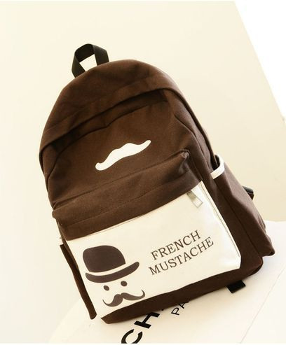 Рюкзак с усами French Mustache коричневого цвета