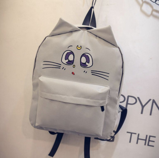 Серый рюкзак с котиком Сейлор Мун