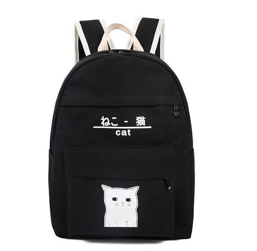 Рюкзак для девочки подростка "Черный Котик"