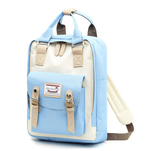 Рюкзак для подростков с USB бело-голубой