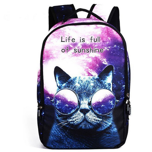 Рюкзак для девочки Космос кот в очках