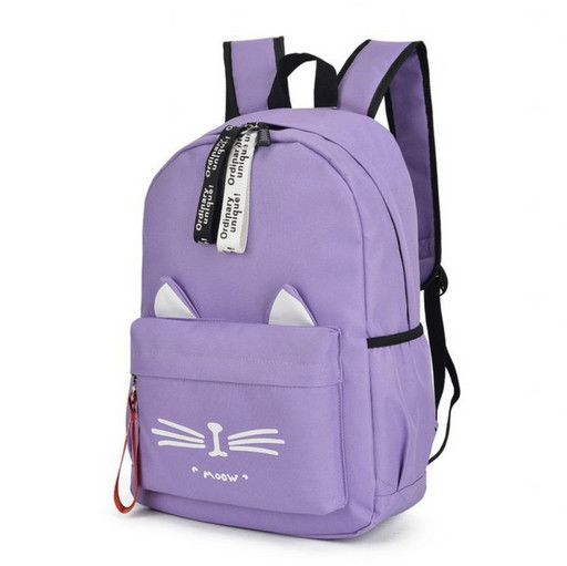 Рюкзак для девочки сиреневого цвета с ушками