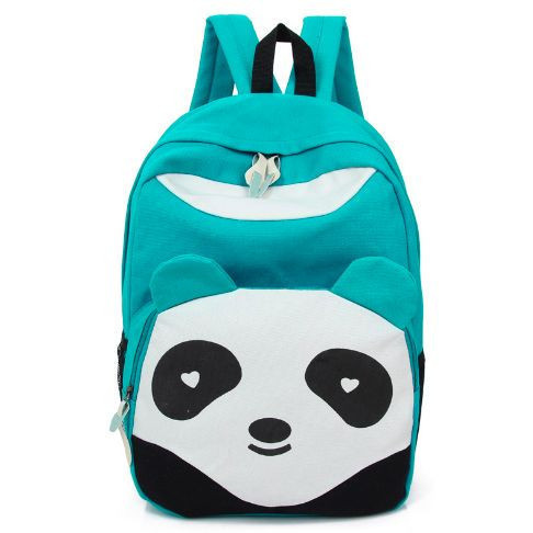 Мятный рюкзак для девочками с пандой и ушками