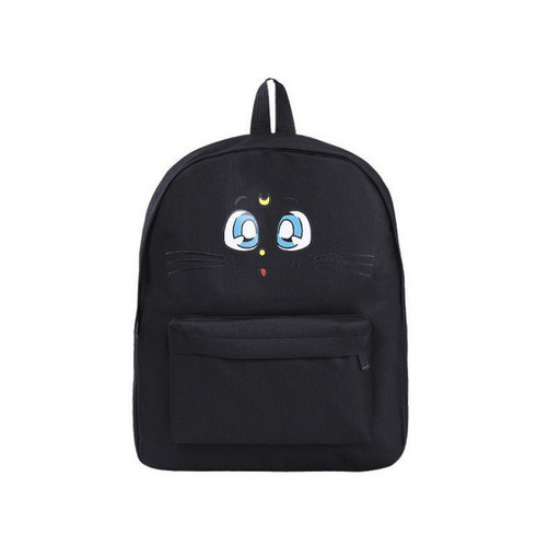 Черный рюкзак для девочки Котик Сейлор-Мун