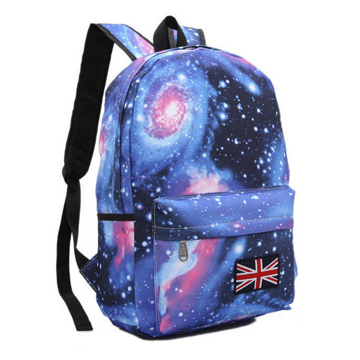 Рюкзак для девочки Синий Космос с Британском флагом