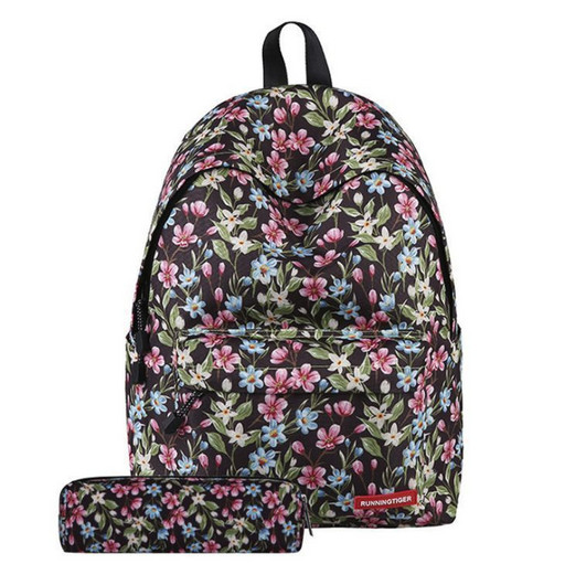 Рюкзак для девочки с пеналом и Цветами