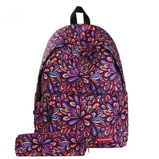 Рюкзак для девочки с пеналом и Цветочками